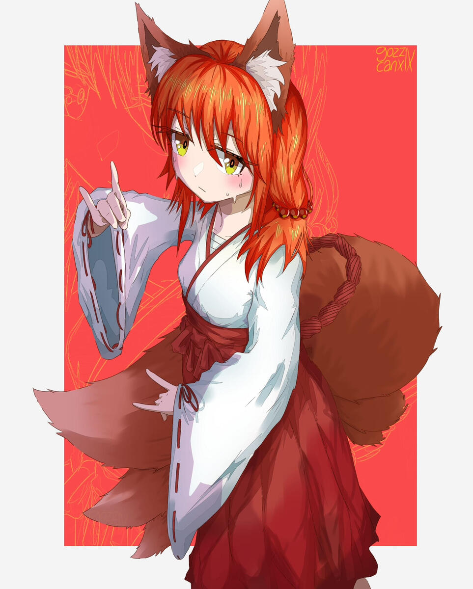 OC (Aiko Hinokami) (Oc), this artwork is my original style of drawing, she's maiden shrines of somewhere in my story about all of my OC :)